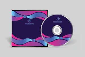 Gradient abstract CD cover template vector