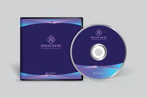 Gradient abstract CD cover template vector