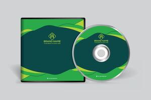 corporativo verde color discos compactos cubrir diseño vector