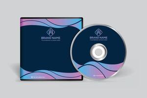 Gradient abstract CD cover template vector