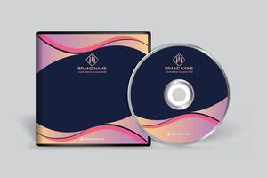 Gradient abstract CD cover template vector