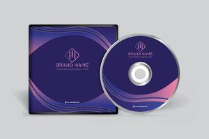 Gradient abstract CD cover template vector