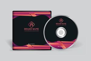 Gradient abstract CD cover template vector