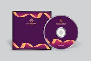 Gradient color CD cover template vector