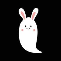 Rabbit ghost character design cartoon for halloween, element, poster, illustration vector