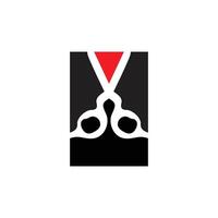 Scissors Logo, Cutting Tools Vector, Barbershop Razor Scissors Simple Design, Illustration Template Icon vector