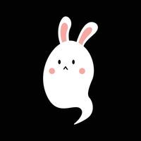 Rabbit ghost character design cartoon for halloween, element, poster, illustration vector