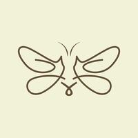 Dragonfly Logo, Flying Animal Design, Insect Vector Illustration Template