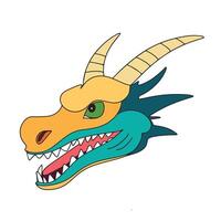 Head of dragon in cartoon style. Symbol of 2024 year. Vector illustraiton.