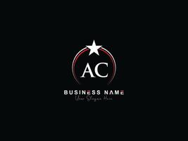 real estrella C.A lujo logo, minimalista circulo C.A letra logo diseño vector