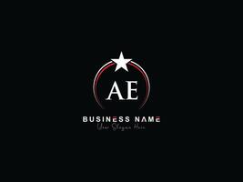 Royal Star Ae Luxury Logo, Minimalist Circle AE Letter Logo Design vector