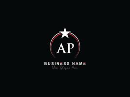 Royal Star Ap Luxury Logo, Minimalist Circle AP Letter Logo Design vector