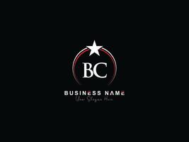 Initial Bc Luxury Business Logo, Feminine Star Circle BC Logo Letter Vector Icon