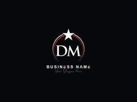 Initial Circle Dm Logo Icon, Creative Luxury Star DM Letter Logo Image Design vector