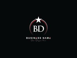 Initial Bd Luxury Business Logo, Feminine Star Circle BD Logo Letter Vector Icon