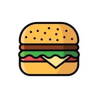 hamburguesa icono vector diseño modelo en blanco antecedentes