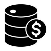 Oil Price Vector Glyph Icon For Personal And Commercial Use.