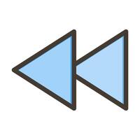 Backward Thick Line Filled Colors For Personal And Commercial Use. vector