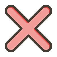 Cancel Thick Line Filled Colors For Personal And Commercial Use. vector