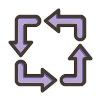 Rectangular Arrow Thick Line Filled Colors For Personal And Commercial Use. vector