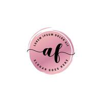 AF Initial Letter handwriting logo with circle brush template vector