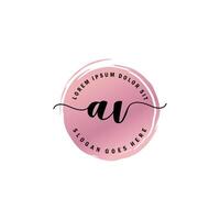 AI Initial Letter handwriting logo with circle brush template vector