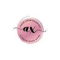 AX Initial Letter handwriting logo with circle brush template vector