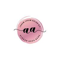 AA Initial Letter handwriting logo with circle brush template vector