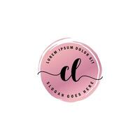 CL Initial Letter handwriting logo with circle brush template vector