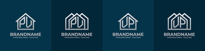 Letter PV and VP Home Logo Set. Suitable for any business related to house, real estate, construction, interior with PV or VP initials. vector