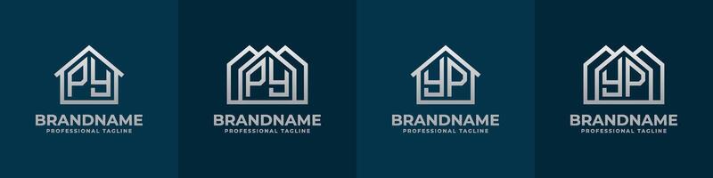 Letter PY and YP Home Logo Set. Suitable for any business related to house, real estate, construction, interior with PY or YP initials. vector