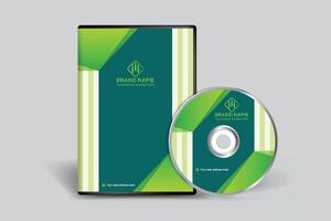 Corporate  green color DVD cover design vector