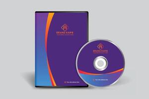 Gradient color  DVD cover template design vector