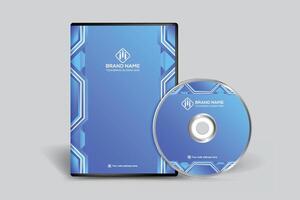 Blue elegant corporate DVD cover design vector