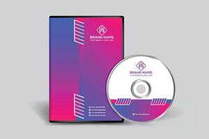 Gradient color  DVD cover template design vector