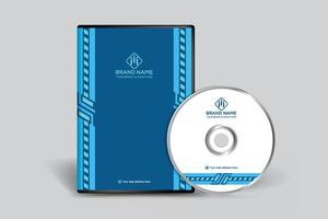 Blue color DVD cover design vector