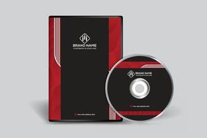 Corporate red and black color DVD cover design vector