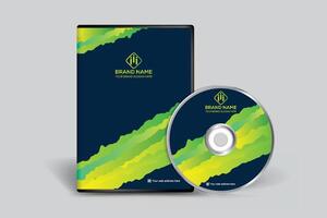 Corporate  green color DVD cover design vector