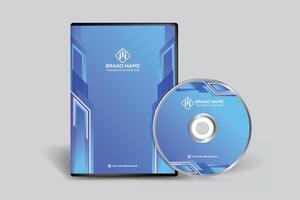 Blue elegant corporate DVD cover design vector