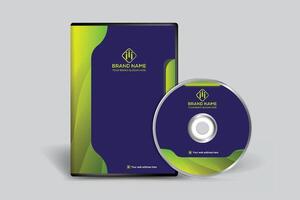 Corporate  green color DVD cover design vector