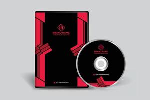 Corporate red and black color DVD cover design vector