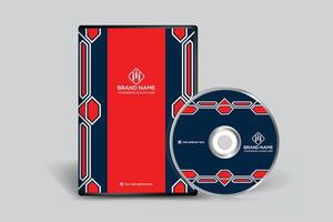 Red color DVD cover design vector