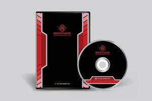 Corporate red and black color DVD cover design vector