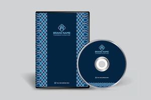 Blue elegant corporate DVD cover design vector