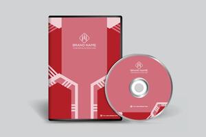 Red color DVD cover design vector