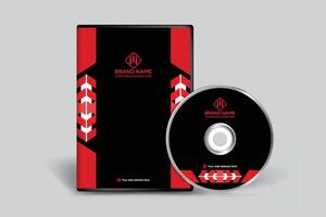 Corporate red and black color DVD cover design vector