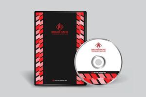 Red color DVD cover design vector