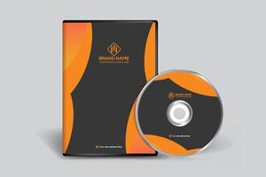 naranja elegante corporativo DVD cubrir diseño vector