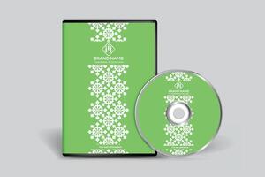 Corporate  green color DVD cover design vector