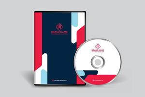 Corporate red and black color DVD cover design vector